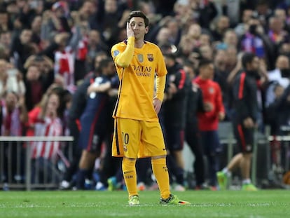 Messi, en el partido frente al Atl&eacute;tico en el Calder&oacute;n. 