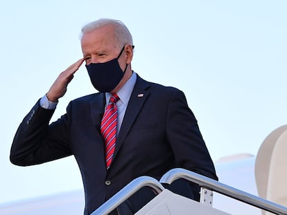 O presidente dos EUA, Joe Biden, antes de embarcar para Delaware nesta sexta-feira.