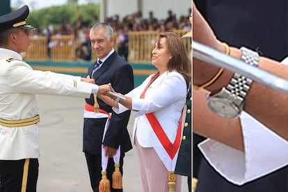 Dina Boluarte lleva un reloj Jacques Manoir, el 21 de diciembre de 2022.