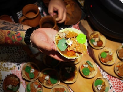 A traditional Amazonian dish during the Amazon Basket event, held in Bogotá, Colombia, on August 15, 2024.