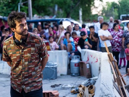 Guillermo Galoe, en el rodaje de 'Ciudad sin sueño'.