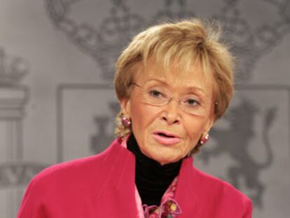 La vicepresidenta Fernández de la Vega, tras el Consejo.