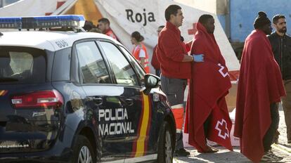 Inmigrantes llegados a M&aacute;laga el pasado domingo 1 de enero.