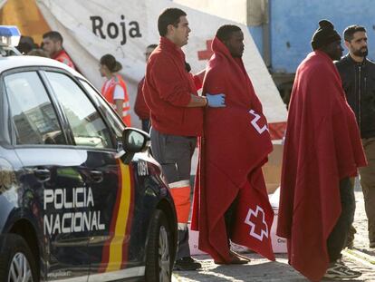 Inmigrantes llegados a Málaga el pasado domingo 1 de enero.