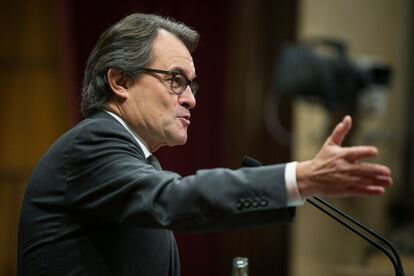 Artur Mas, durant la seva intervenció al Parlament.