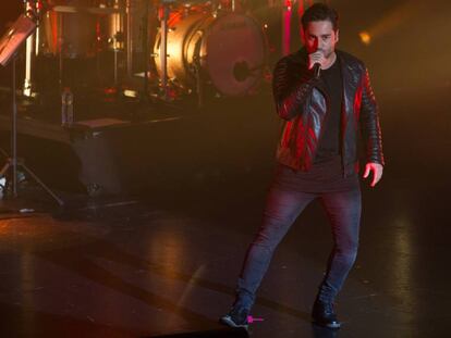 El cantante David Bustamante durante un concierto en Santander el pasado mes de abril.