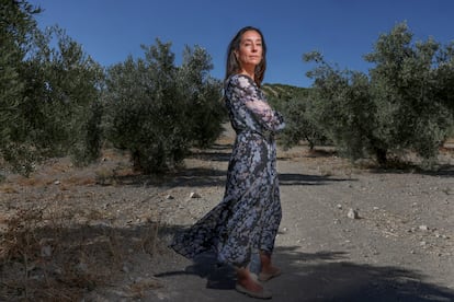 Belén Luque, owner of Luque Ecológico, in front of her eco-certified olive trees in Castro del Rio (Cordoba).