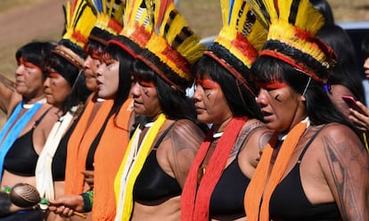 Las mujeres que protestaron contra Bolsonaro.