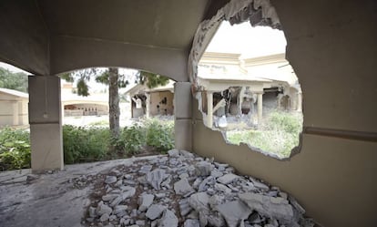 Un edificio destruido por el cártel de Los Zetas en Allende.