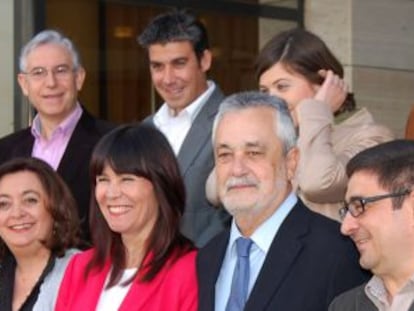 Mar Moreno, Micaela Navarro, José Antonio Griñán, Francisco Reyes y Antonio Ávila, en Jaén.
