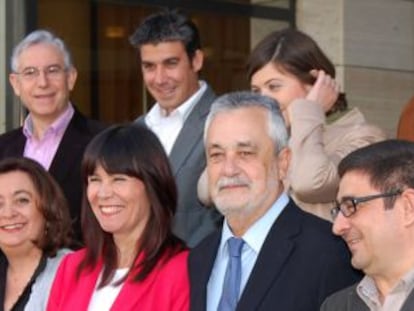 Mar Moreno, Micaela Navarro, José Antonio Griñán, Francisco Reyes y Antonio Ávila, en Jaén.