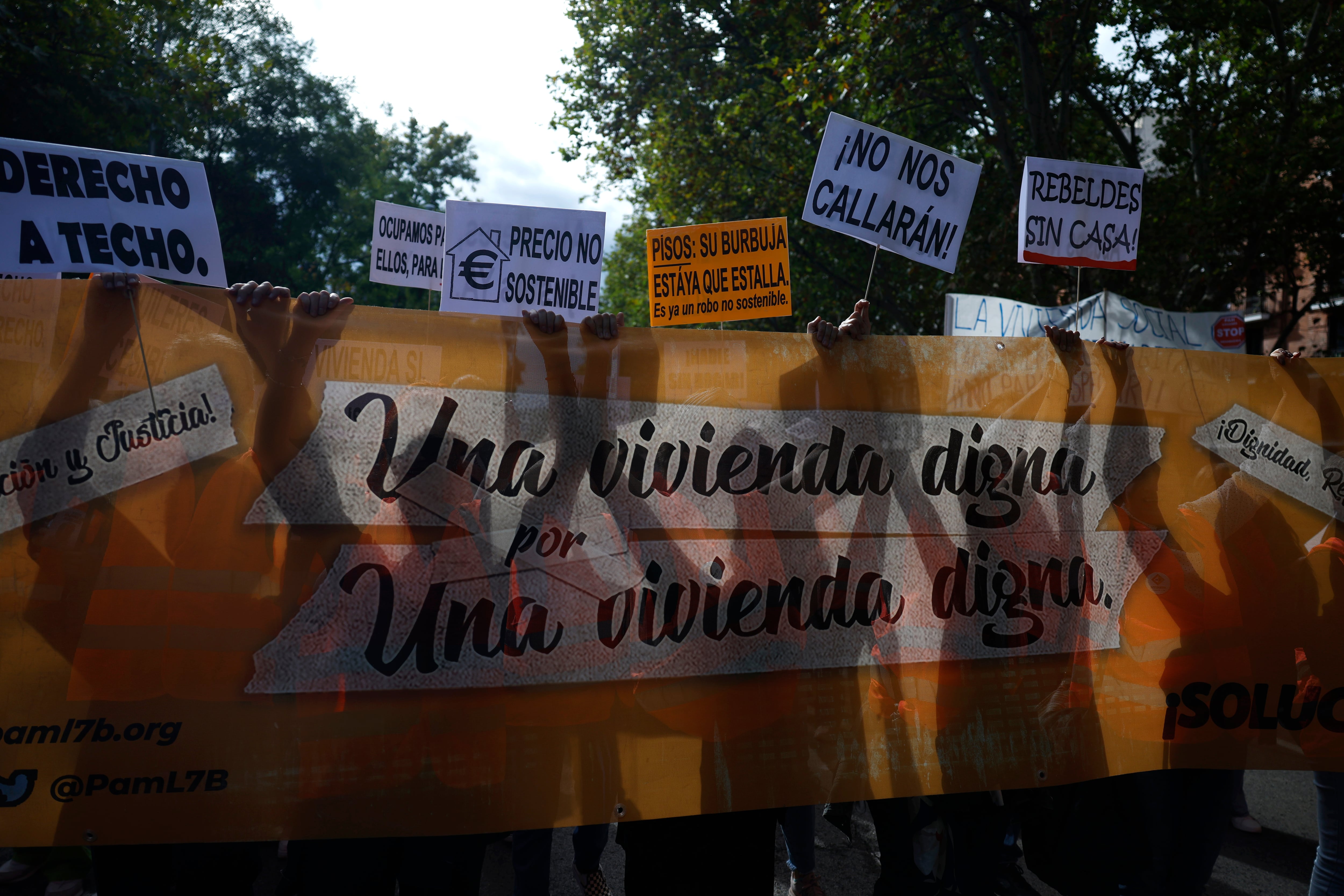 La manifestacin por la vivienda en Madrid, en imgenes