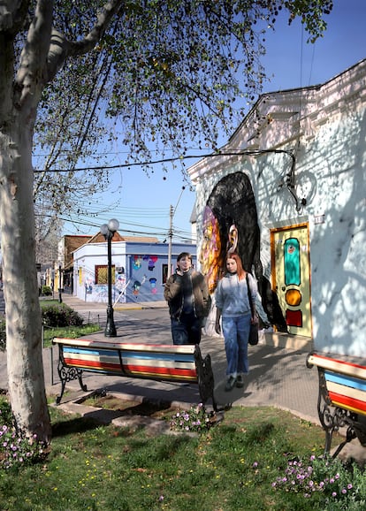 Una de las calles del Barrio Italia, en la capital chilena.