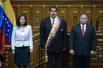 María Gabriela Chávez, Nicolás Maduro y Diosdado Cabello.