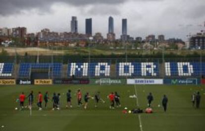 Entrenamiento del Real Madrid en la ciudad deportiva de Valdebebas.