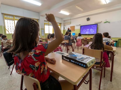 Niños en una clase en el colegio público Federico de Arce de Murcia, en septiembre de 2021.