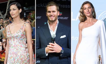 De izquierda a derecha, Bridget Moynahan, Tom Brady y Gisele Bündchen.