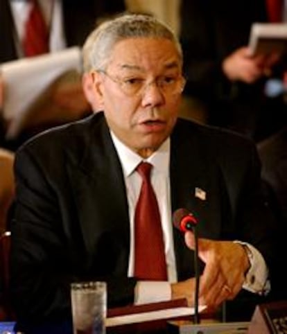 El secretario de Estado estadounidense, Colin Powell durante la  Asamblea General de la OEA.