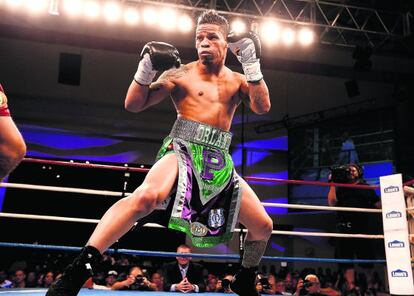 El boxeador puertorriqueño, en su combate contra el mexicano Jorge Pazos, a finales de octubre en Kissimmee, Florida.