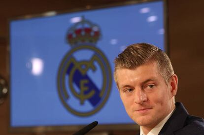 Kroos el día de su renovación con el Real Madrid.