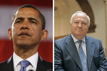 Barack Obama y Miguel Ángel Moratinos.