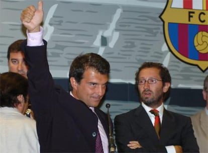 Joan Laporta junto a Marc Ingla