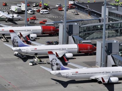 Aviones de la aerolínea Norwegian.