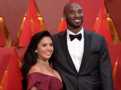 Vanessa y Kobe Bryant, en los premios Oscar en Los Ángeles en 2018.