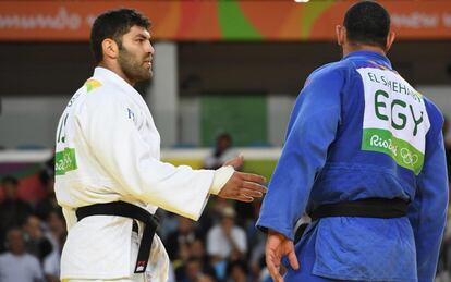 Or Sasson, de Israel, frente al egipcio Islam Elshehaby por el judo +100kg.