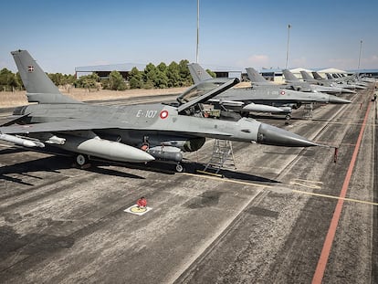 Aviones F-16 de la Fuerza Aérea Danesa.