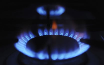 Un quemador de una cocina de gas