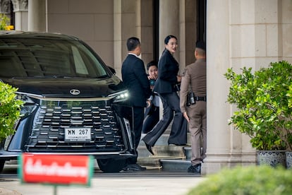 La primera ministra saliente, Paetontarn Shinawatra, en Bangkok, este viernes.