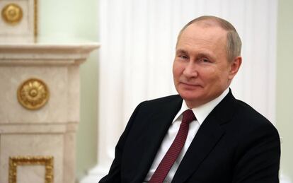 El presidente de Rusia, Vladimir Putin, en una reunión en Moscú el 16 de marzo