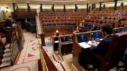 Intervención de Pedro Sánchez en el Congreso este miércoles.