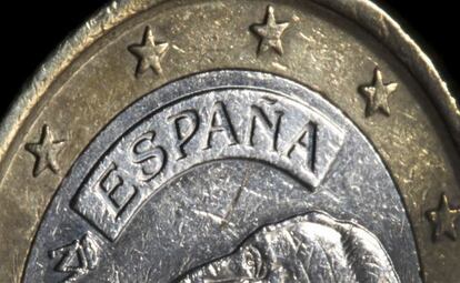 En la imagen, una moneda de euro acu&ntilde;ada en Espa&ntilde;a.