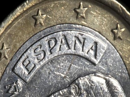 En la imagen, una moneda de euro acu&ntilde;ada en Espa&ntilde;a.
