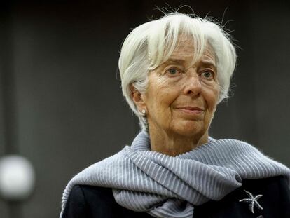 La presidenta del Banco Central Europeo, Christine Lagarde, en el parlamento europeo.