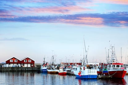 O porto de Bodø, na província norueguesa de Nordland.