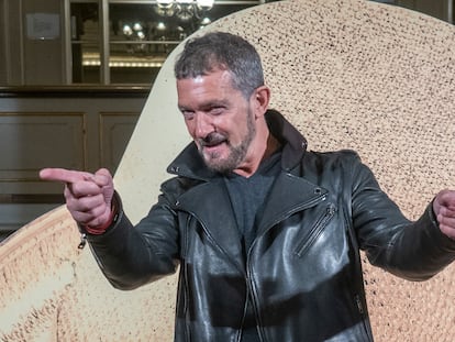 Antonio Banderas, durante la presentación de la vuelta del musical 'A Chorus Line' a Barcelona.