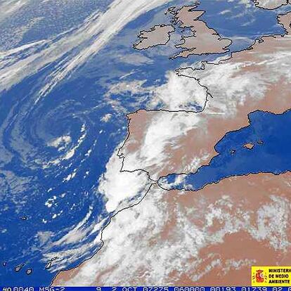 Fotografa tomada por el Satlite Meteosat para el Instituto Nacional de Meteorologa.