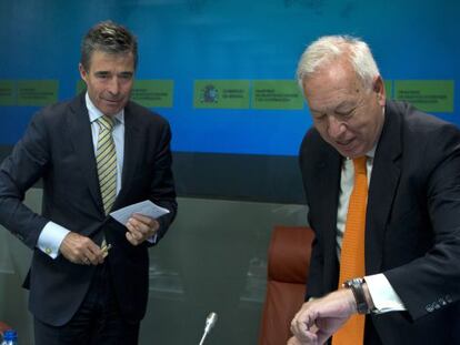 Garcia-Margallo y Fogh Rasmussen, hoy en Madrid.