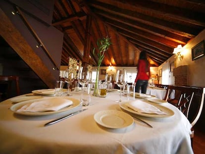 Una de las mesas del restaurante Casa José, en Aranjuez.