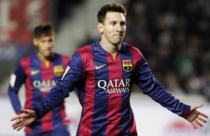 Messi celebra un gol ante el Elche.