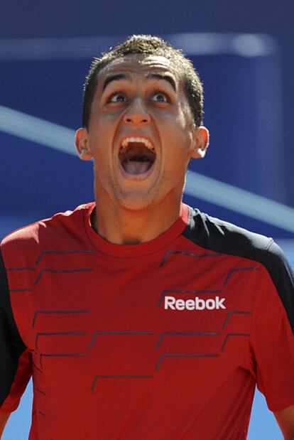 Nicolas Almagro durante la final del Torneo de Niza en la que ganó a Victor Hanescu.