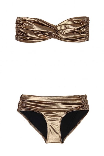 Biquini bandeau de efecto plastificado, de Lanvin para My Theresa (225).