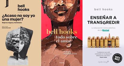 Tres de los textos y ensayos traducidos al castellano de bell hooks en Consonni, Paidós y Capitán Swing.