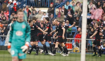 El Athletic celebra uno de los goles de Toquero