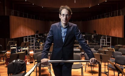 El director de orquesta Pablo González, ayer en la Escuela Reina Sofía, en Madrid.
