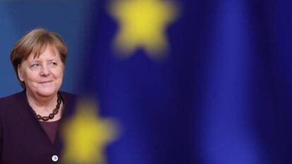 La canciller alemana, Angela Merkel, a su llegada a la reunión de presidentes de la UE en Bruselas el pasado 20 de febrero.