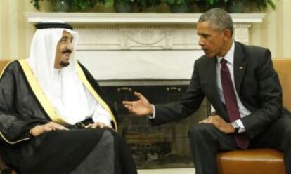 Obama, el pasado septiembre, con el rey saudí en el Despacho Oval